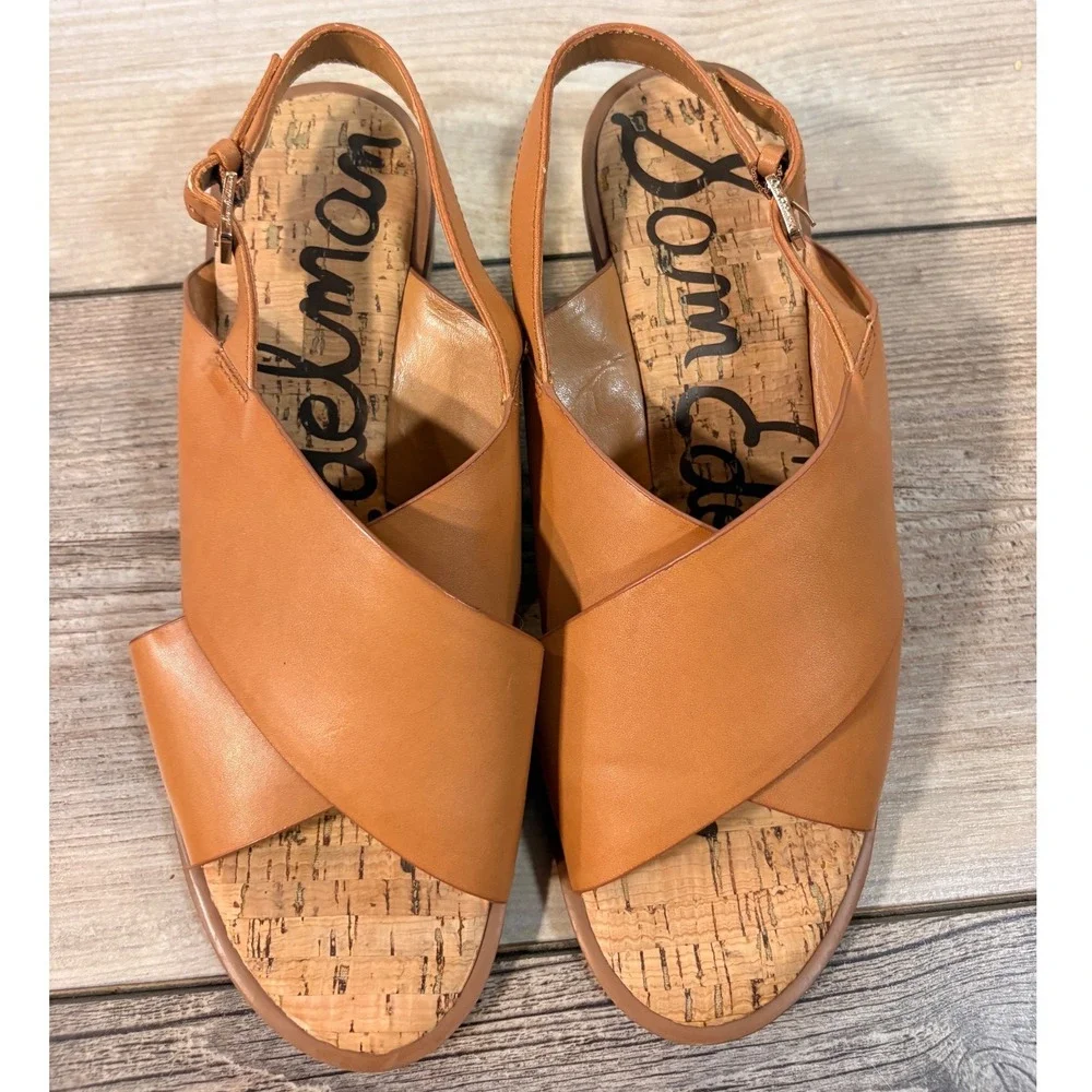 Sam‎ Edelman Torin Tan Sandals Women's 9.5 Open Toe Casual Chic Quiet Luxury